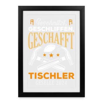 Tischler Geselle Geschafft - Gerahmtes Poster (27 × 37 cm) - Schwarz - Vorne