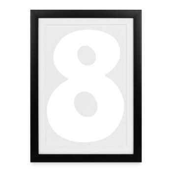 Eight: Minimalist Numeral 8 | Eighth - Framed poster (27 × 37 cm) - black - Front