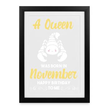 Signe du zodiaque Scorpion - Affiche encadrée (27 × 37 cm) - noir - Devant