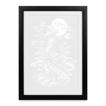 Japanese Samurai Ronin with Straw Hat and Katana - Framed poster (27 × 37 cm) - black - Front