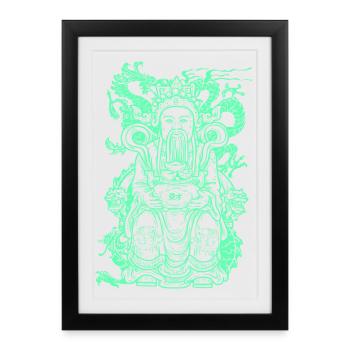 Figure de Bouddha - Affiche encadrée (27 × 37 cm) - noir - Devant