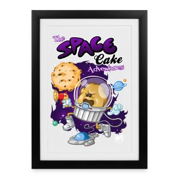 Space cake - Affiche encadrée (27 × 37 cm) - noir - Devant
