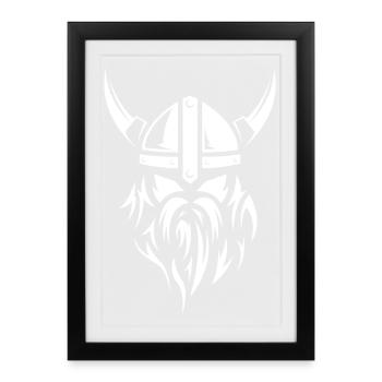 Barbes vikings Viking Bart Fighter Symbol - Affiche encadrée (27 × 37 cm) - noir - Devant