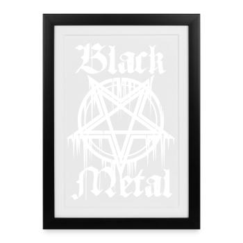 Métal noir avec pentagramme - Affiche encadrée (27 × 37 cm) - noir - Devant