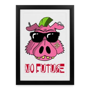 Punk Pig - Framed poster (27 × 37 cm) - black - Front