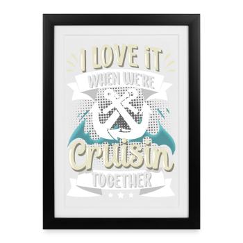 Cruise Couple Couples Friends - Framed poster (27 × 37 cm) - black - Front