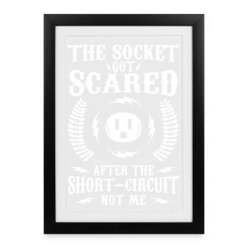 Drôle d’électricien disant - Affiche encadrée (27 × 37 cm) - noir - Devant