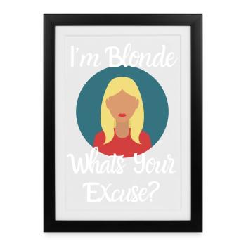 Cheveux blonds - Affiche encadrée (27 × 37 cm) - noir - Devant
