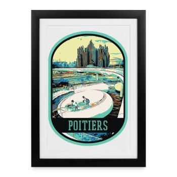 Poitiers France, Futuroscope theme park - Framed poster (27 × 37 cm) - black - Front