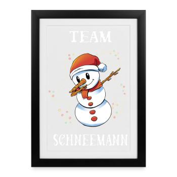 Team Snowman - Framed poster (27 × 37 cm) - black - Front