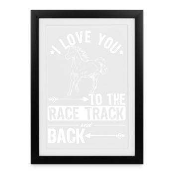 conception de chevaux de course - Affiche encadrée (27 × 37 cm) - noir - Devant