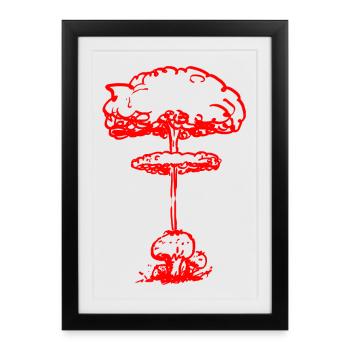 Champignon pollinique nucléaire (rouge) - Affiche encadrée (27 × 37 cm) - noir - Devant