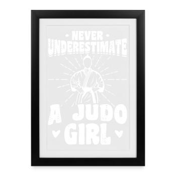 Judoka féminine - Affiche encadrée (27 × 37 cm) - noir - Devant