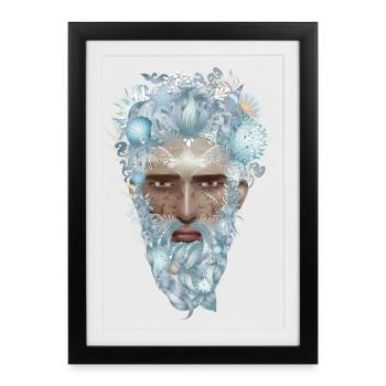 mystérieux portrait d’un Verseau - Affiche encadrée (27 × 37 cm) - noir - Devant