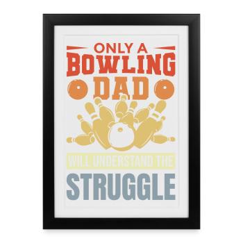 Père de bowling - Affiche encadrée (27 × 37 cm) - noir - Devant