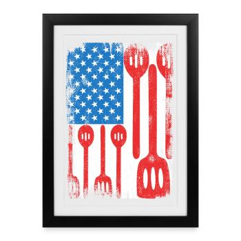 U.S. Patriotic Chef - Framed poster (27 × 37 cm) - black - Front