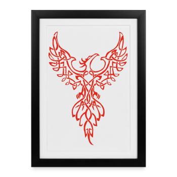 Red Phoenix Symbol - Framed poster (27 × 37 cm) - black - Front