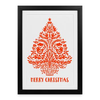 Merry christmas - Affiche encadrée (27 × 37 cm) - noir - Devant