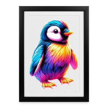 Penguin - Framed poster (27 × 37 cm) - black - Front
