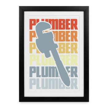 Installer Vintage Look - Framed poster (27 × 37 cm) - black - Front