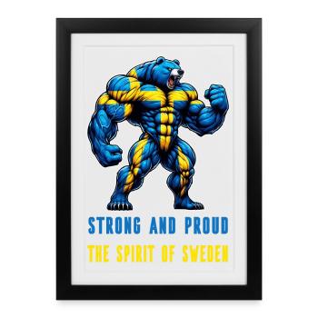 Ours suédois fort et fier - Affiche encadrée (27 × 37 cm) - noir - Devant