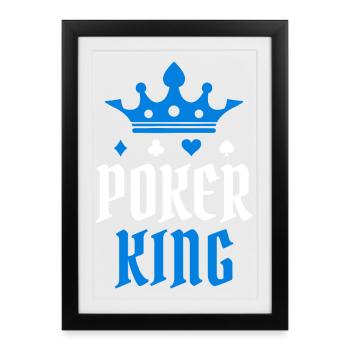 Professional players gamble casino poker king poker round - Framed poster (27 × 37 cm) - black - Front