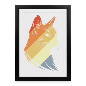 Retro Cats Graphic - Framed poster (27 × 37 cm) - black - Front