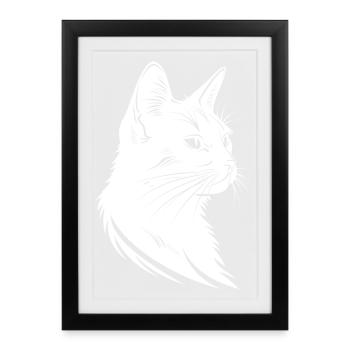 Cat Sketch - Framed poster (27 × 37 cm) - black - Front