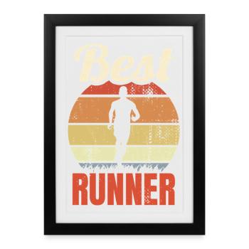 Meilleur joggeur - Affiche encadrée (27 × 37 cm) - noir - Devant
