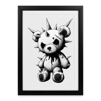 Teddy Gothic à pointes - Affiche encadrée (27 × 37 cm) - noir - Devant