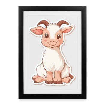 Chèvre - Affiche encadrée (27 × 37 cm) - noir - Devant