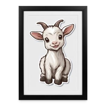 Chèvre - Affiche encadrée (27 × 37 cm) - noir - Devant