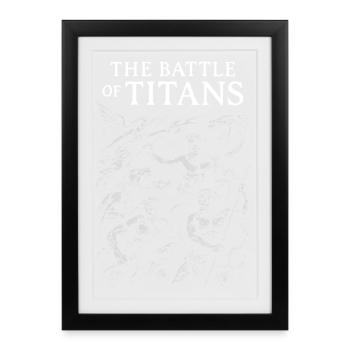 The Battle of Titans Mythical Clash Design - Framed poster (27 × 37 cm) - black - Front