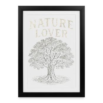 Cadeau pour amoureux de la nature arbre nature forêt randonnée - Affiche encadrée (27 × 37 cm) - noir - Devant