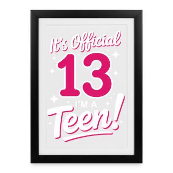 13th birthday teenager gift - Framed poster (27 × 37 cm) - black - Front