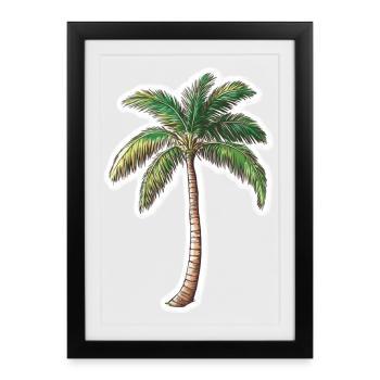 Palmier - Affiche encadrée (27 × 37 cm) - noir - Devant