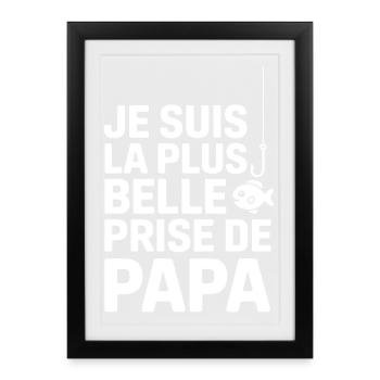 Humor Baby Bodysuit – Dad's 🎣 Most Beautiful Catch - Framed poster (27 × 37 cm) - black - Front