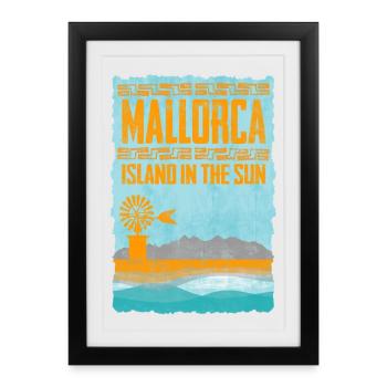 Mallorca island in the sunshine - Framed poster (27 × 37 cm) - black - Front