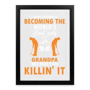 Funny Lady Golfer Knows How to Swing - Framed poster (27 × 37 cm) - black - Front