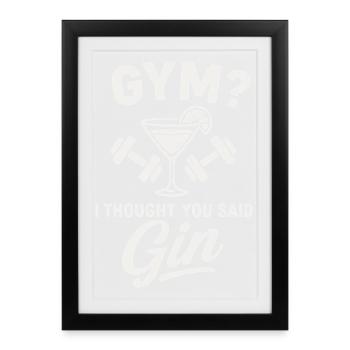 Salle de sport ou gin ? - Affiche encadrée (27 × 37 cm) - noir - Devant
