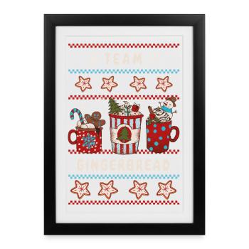 Team Gingerbread - Merry Christmas - Framed poster (27 × 37 cm) - black - Front