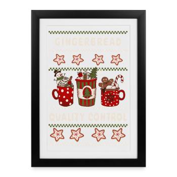 Gingerbread Quality Control - Christmas - Framed poster (27 × 37 cm) - black - Front