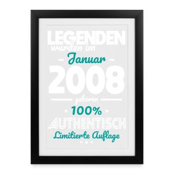 18e anniversaire - Les légendes ont été créées en janvier 2008 - Affiche encadrée (27 × 37 cm) - noir - Devant