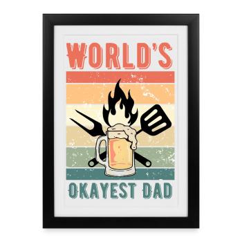 Le meilleur (et peut-être le plus drôle) papa du monde - Affiche encadrée (27 × 37 cm) - noir - Devant