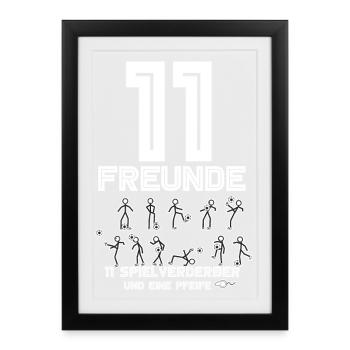 Fußball - Gerahmtes Poster (27 × 37 cm) - Schwarz - Vorne