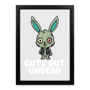 Mignon lapin zombie – Le plus mignon des morts - Affiche encadrée (27 × 37 cm) - noir - Devant