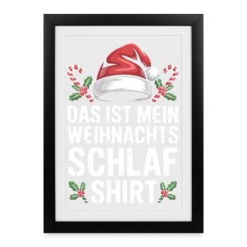 Mon t-shirt de nuit de Noël - Affiche encadrée (27 × 37 cm) - noir - Devant