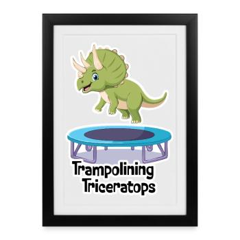TRICERATOPS-Trampolin - Gerahmtes Poster (27 × 37 cm) - Schwarz - Vorne