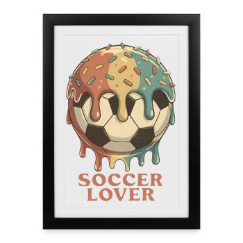 Retro Soccer Lover |  Soccer Players - Framed poster (27 × 37 cm) - black - Front