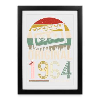 1964 Birthday 1964 Born in 1964 Birthday - Framed poster (27 × 37 cm) - black - Front